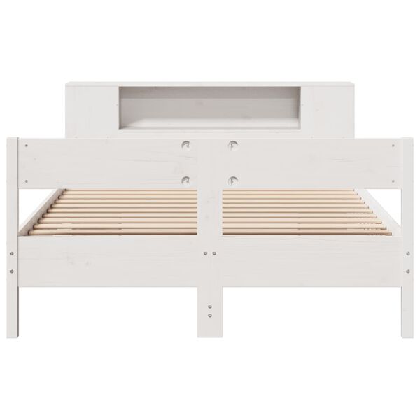 vidaXL Lit biblioth&egrave;que sans matelas blanc 160x200 cm bois pin massif