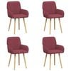 vidaXL Chaises de salle &agrave; manger 4 pc Tissu Bordeaux