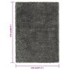 vidaXL Tapis shaggy &agrave; poils hauts Anthracite 120x170 cm 50 mm