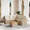 vidaXL Salon de jardin avec coussins 6 pcs beige r&eacute;sine tress&eacute;e
