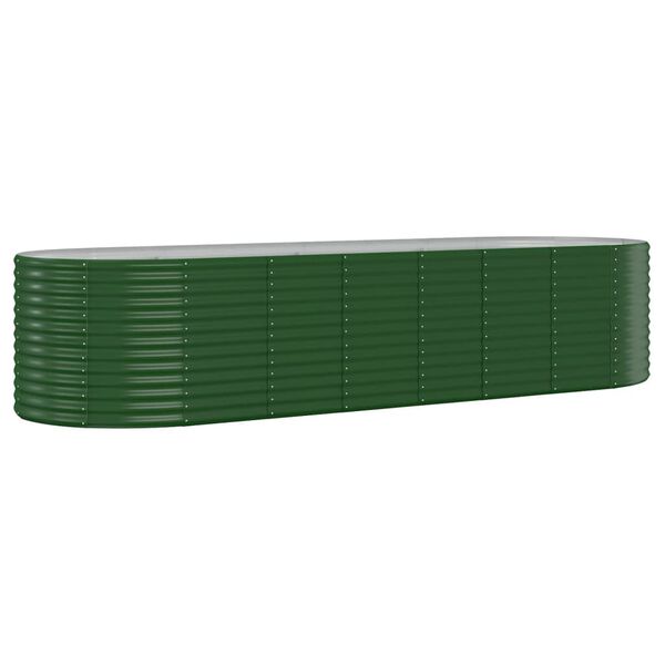 vidaXL Lit sur&eacute;lev&eacute; de jardin Acier galvanis&eacute; 322x100x68cm Vert