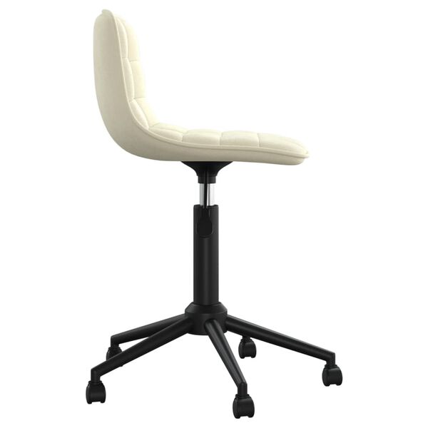 vidaXL Chaise pivotante de bureau Cr&egrave;me Velours