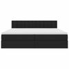 vidaXL Lit avec rangement et matelas avec matelas Noir 200 x 200 cm