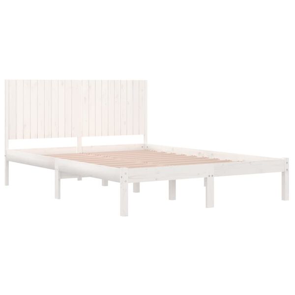 vidaXL Cadre de lit sans matelas blanc 200x200 cm bois massif de pin