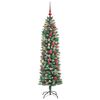 vidaXL Arbre de Noël artificiel slim avec 300 LED Vert et blanc 180 cm