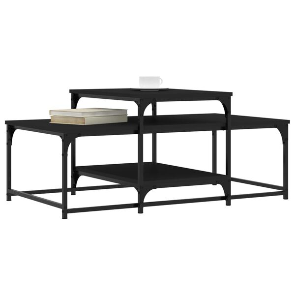 vidaXL Table basse noir 102x60x45 cm bois d'ing&eacute;nierie