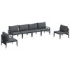 vidaXL Ensemble de canap&eacute; de jardin avec coussin 6 pcs Noir Acier