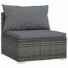 vidaXL Salon de jardin 4 pcs avec coussins Résine tressée Gris