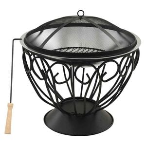 vidaXL Foyer et barbecue avec tisonnier 2 en 1 59x59x60 cm Inox