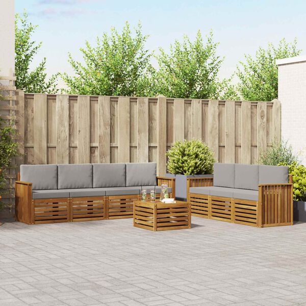 vidaXL Ensembles de canap&eacute;s avec coussin 8 pcs Gris Naturel et Clair