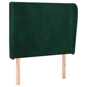 vidaXL T&ecirc;te de lit avec oreilles Vert fonc&eacute; 83x23x118/128 cm Velours