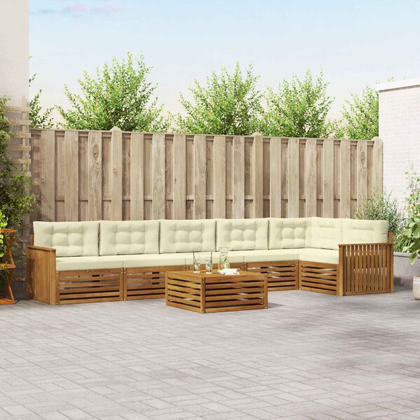 vidaXL Ensemble de canap&eacute;s d'ext&eacute;rieur 7 pcs Naturel et Cr&egrave;me