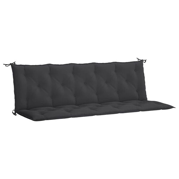 vidaXL Coussin de banc de jardin noir 180x(50+50)x7 cm tissu oxford