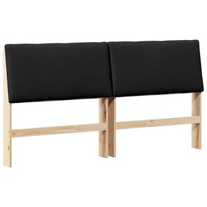 vidaXL T&ecirc;te de lit capitonn&eacute;e Noir 200 cm Pin massif