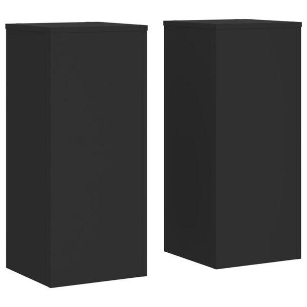 vidaXL Supports pour plantes 2 pcs noir 30x30x70 cm bois d'ing&eacute;nierie