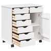 vidaXL Cabinet roulant Blanc 63,5 x 39 x 65,5 cm Bois de Pin Massif