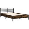 vidaXL Cadre de lit sans matelas ch&ecirc;ne fum&eacute; 120x190 cm