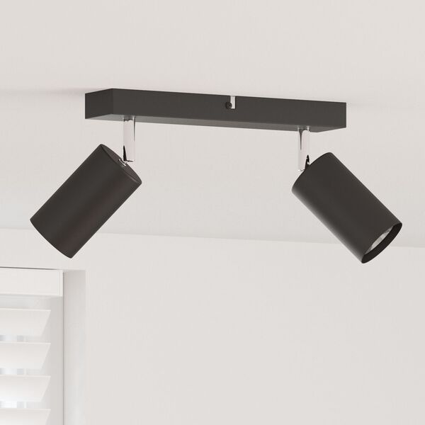 vidaXL Spot de plafond Noir 26 x 5.5 x 16.5 cm Acier