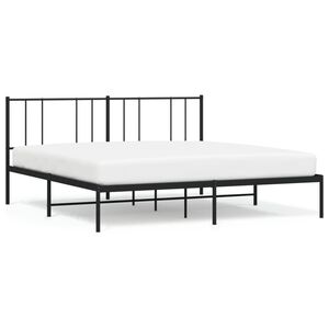 vidaXL Cadre de lit m&eacute;tal sans matelas et t&ecirc;te de lit noir 180x200 cm