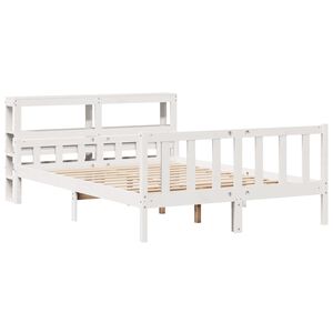vidaXL Cadre de lit sans matelas blanc 150x200 cm bois de pin massif