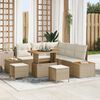 vidaXL Ensemble de canap&eacute; de jardin 8 pcs Beige polyrotin