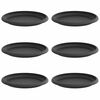 vidaXL Plateau &agrave; fleurs rond 6 pc Noir &Oslash; 17,5 x 2 cm Plastique