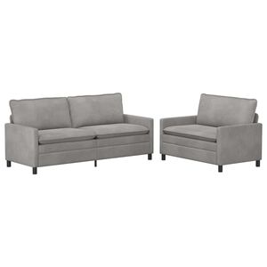 vidaXL Ensemble de Canap&eacute;s 2 pc Gris clair Velours