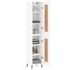 vidaXL Buffet haut Blanc 34,5x34x180 cm Bois d'ing&eacute;nierie