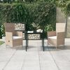 vidaXL Ensemble &agrave; manger de jardin avec coussins 3 pcs Beige