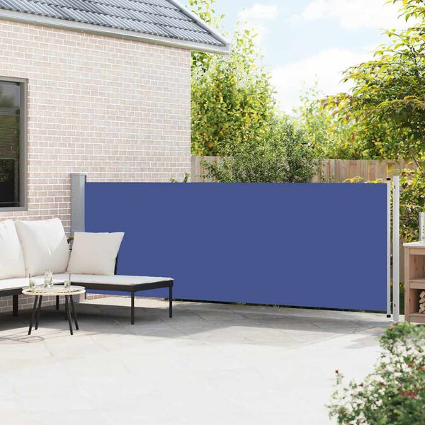 vidaXL Auvent lat&eacute;ral r&eacute;tractable de patio 140x600 cm bleu