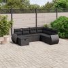vidaXL Salon de jardin 7 pcs avec coussins noir r&eacute;sine tress&eacute;e