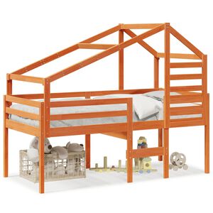 vidaXL Lit haut sans matelas cire marron 75x190 cm bois de pin massif