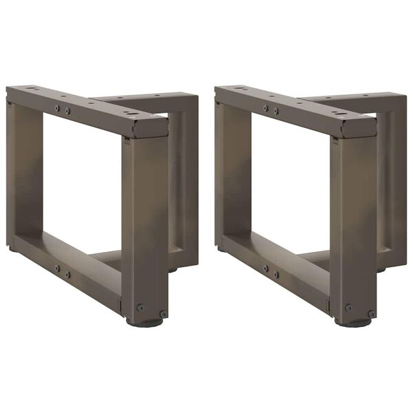 vidaXL Pieds de table basse en T, 2 pi&egrave;ces, noir, 50 x 25 x (30-31) cm, acier