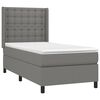 vidaXL Sommier &agrave; lattes de lit avec matelas Gris fonc&eacute; 80x200 cm Tissu