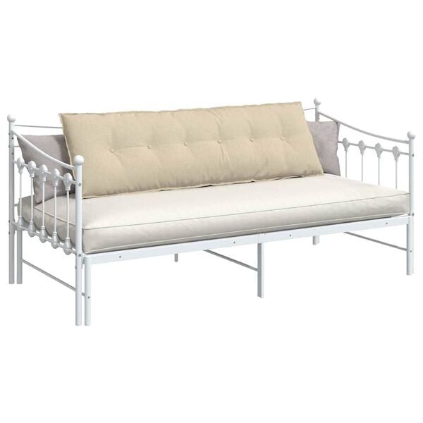 vidaXL Coussin de Dos Cr&egrave;me 160 x 19 x 50 cm tissu