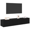 vidaXL Meuble TV mural Montage mural 2 pcs Ch&ecirc;ne noir 80 x 35 x 31 cm