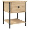vidaXL Table de chevet ch&ecirc;ne sonoma 34x35,5x45 cm bois d'ing&eacute;nierie