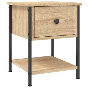 vidaXL Table de chevet ch&ecirc;ne sonoma 34x35,5x45 cm bois d'ing&eacute;nierie