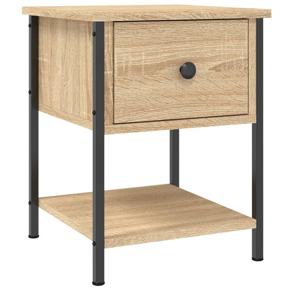 vidaXL Table de chevet ch&ecirc;ne sonoma 34x35,5x45 cm bois d'ing&eacute;nierie