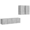 vidaXL Ensemble de meubles TV 4 pcs Gris b&eacute;ton Bois d'ing&eacute;nierie