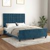 vidaXL Cadre de lit sans matelas bleu fonc&eacute; 140x200 cm velours