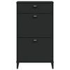 vidaXL Armoire &agrave; chaussures VIKEN noir bois d'ing&eacute;nierie