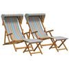 vidaXL Chaise Longue 4 pc 3 Position Bois d'eucalyptus massif