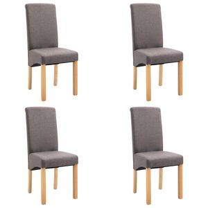 vidaXL Chaises &agrave; manger lot de 4 taupe tissu
