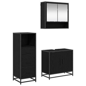 vidaXL Ensemble de mobilier de salle de bain 3 pc Ch&ecirc;ne noir