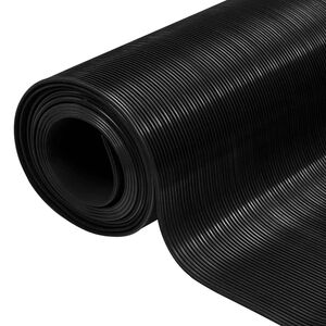 vidaXL Tapis de sol Noir 1,5 x 4 m Caoutchouc