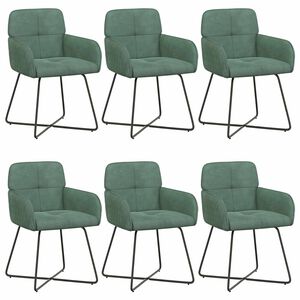 vidaXL Chaises de salle &agrave; manger 6 pc Velours Vert Mer