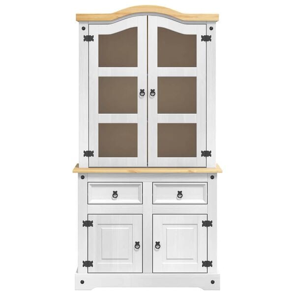 vidaXL Buffet avec tiroir Blanc 100 x 48,5 x 179 cm Pin massif