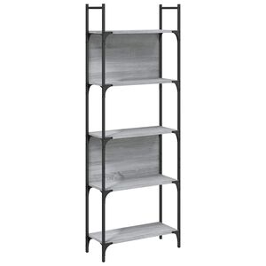 vidaXL Biblioth&egrave;que &agrave; 5 niveaux sonoma gris 60,5x24x166,5 cm