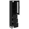 vidaXL Haut Armoire Ch&ecirc;ne noir 34,5 x 34 x 180 cm Bois d'ing&eacute;nierie
